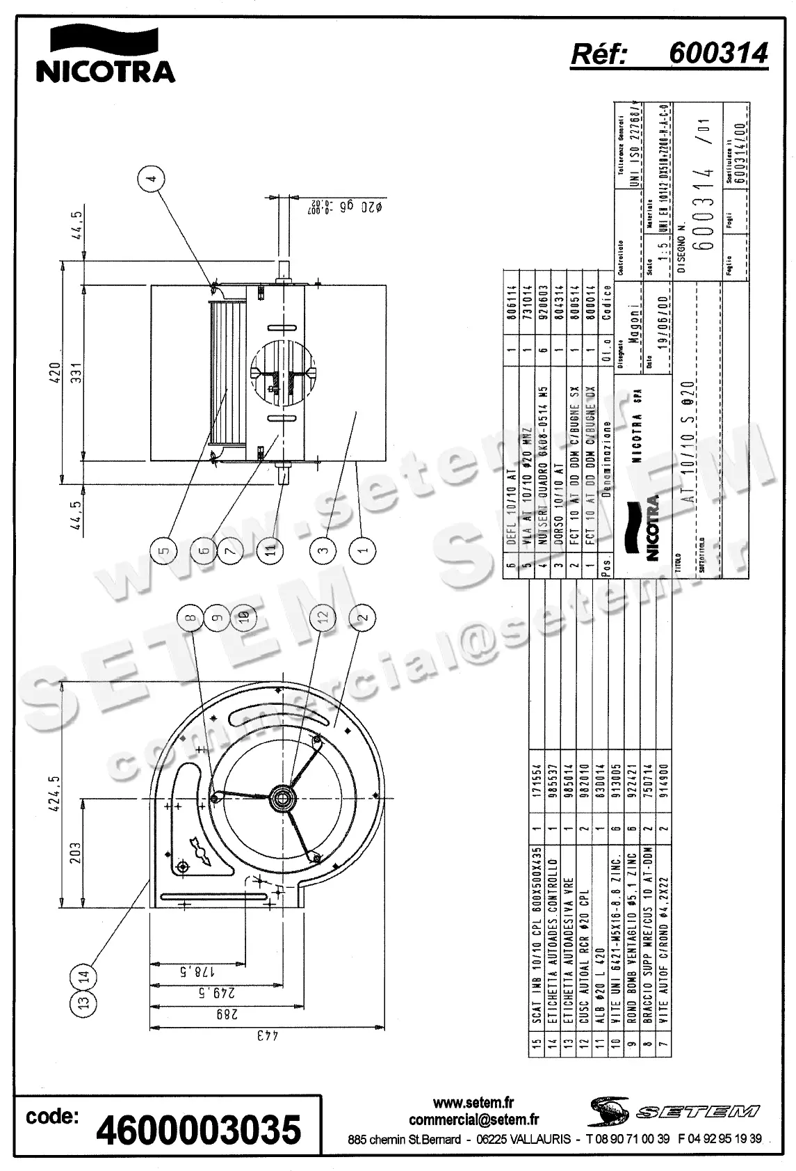 4624003035-VENTILATEUR NICOTRA GEBHARDT AT10/10S *600314* 2