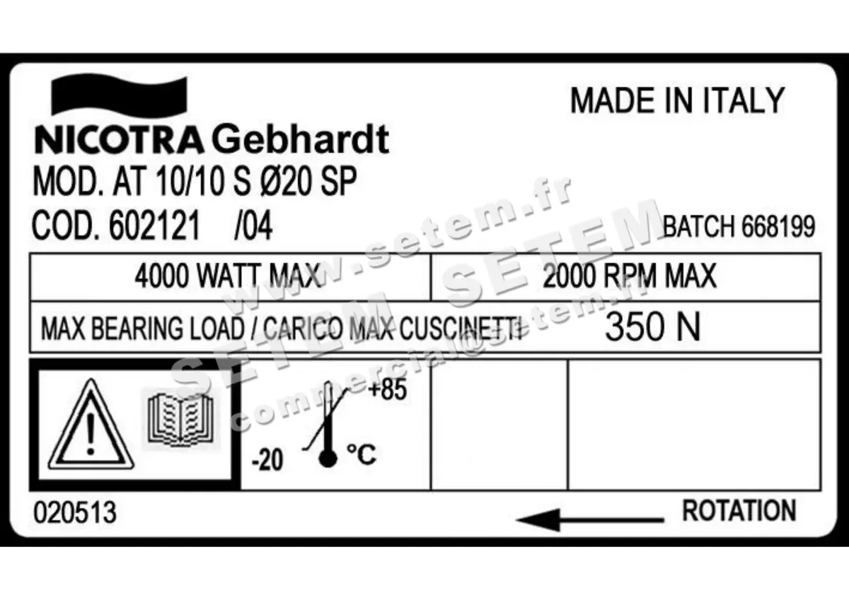 4624003036-VENTILATEUR NICOTRA GEBHARDT AT10/10S Ø20 SP *602121* 2