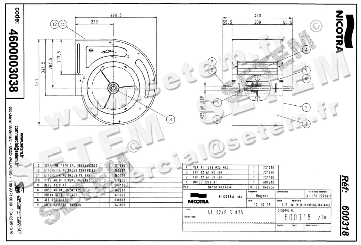 4624003038-VENTILATEUR NICOTRA GEBHARDT AT12/9S *600318* 2