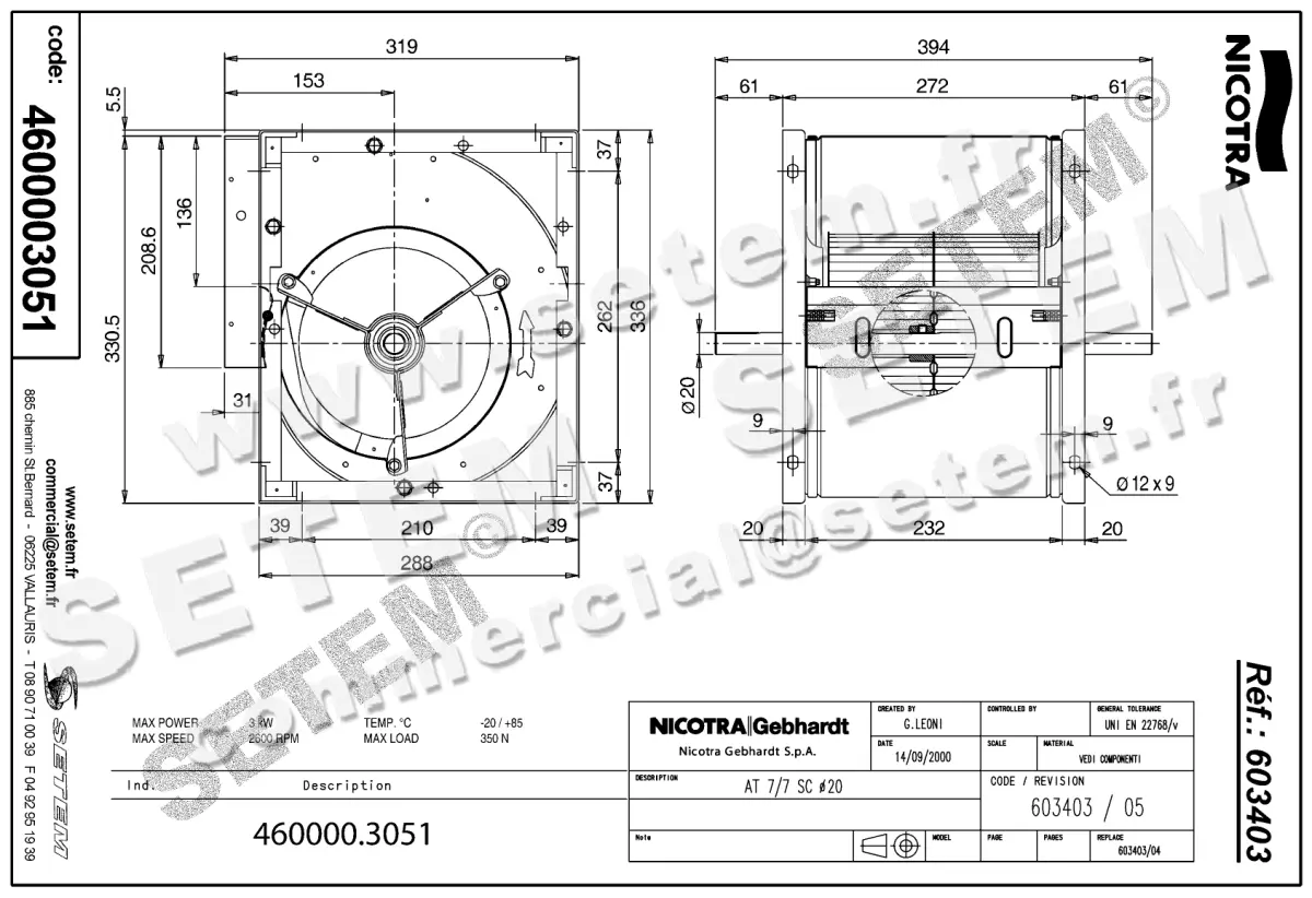 4624003051-VENTILATEUR NICOTRA GEBHARDT AT7/7SC *603403* 2