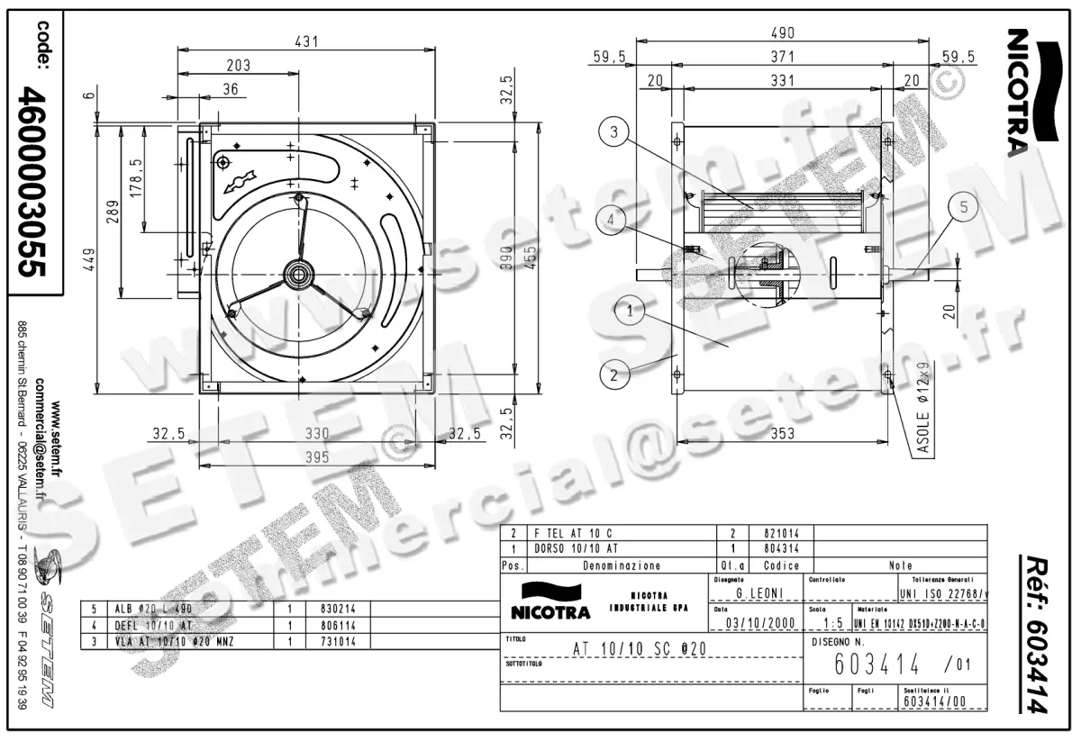 4624003055-VENTILATEUR NICOTRA GEBHARDT AT10/10SC *603414*