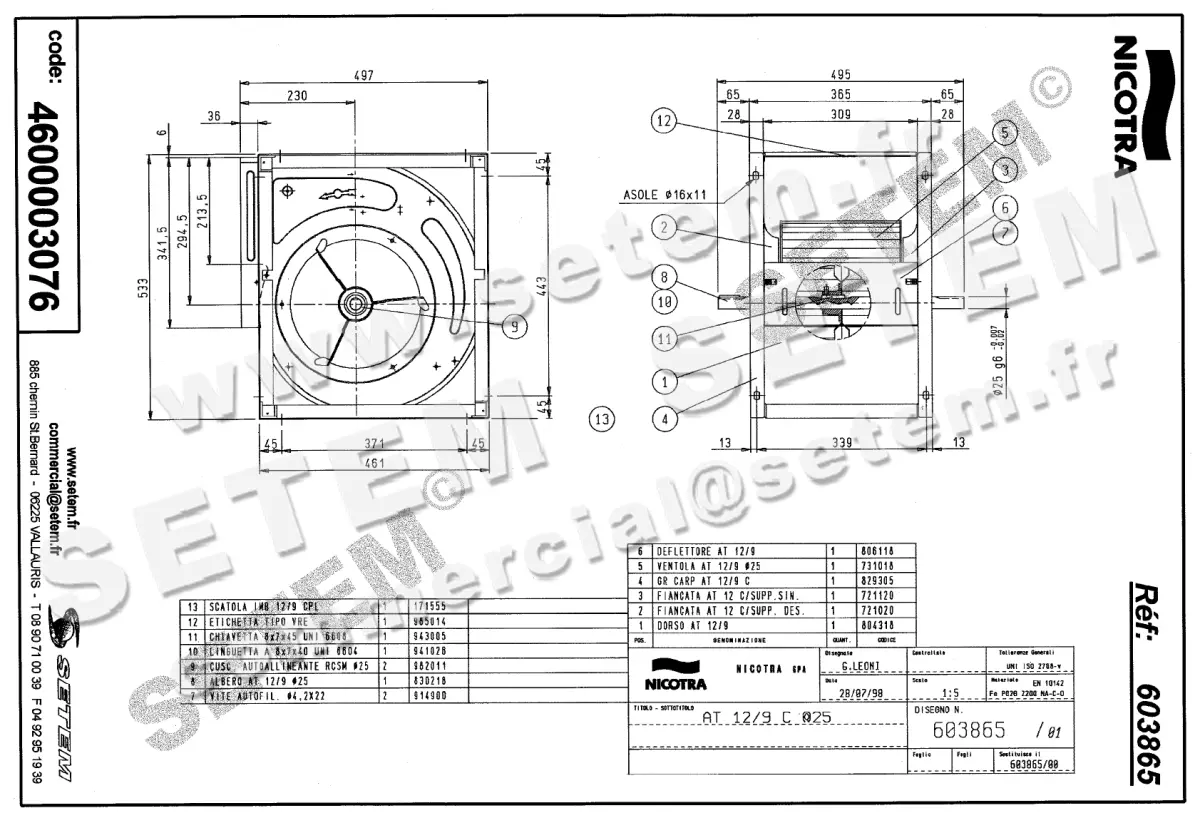 4624003076-VENTILATEUR NICOTRA GEBHARDT AT12/9C *603865* 2
