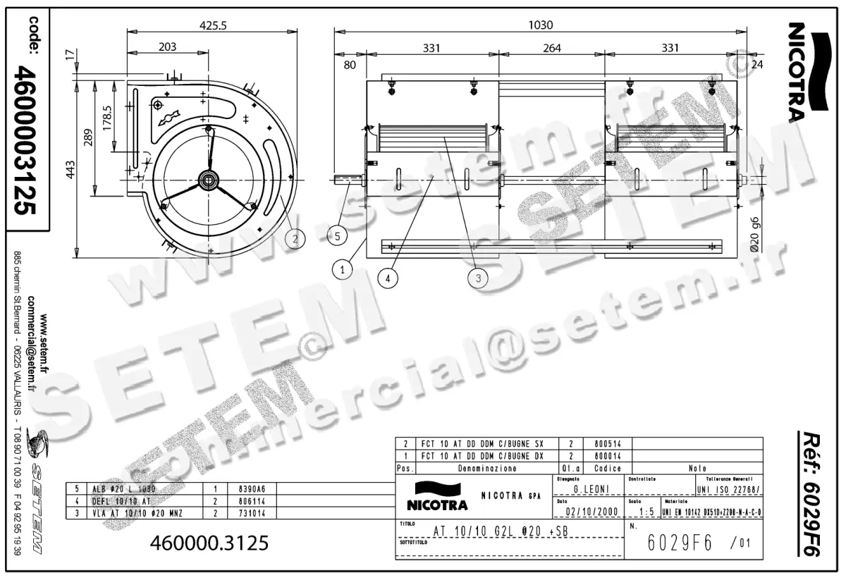 4624003125-VENTILATEUR NICOTRA GEBHARDT AT10/10G2L *6029F6* 2