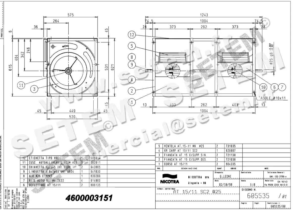 4624003151-VENTILATEUR NICOTRA GEBHARDT AT15/11SC2 *605535*