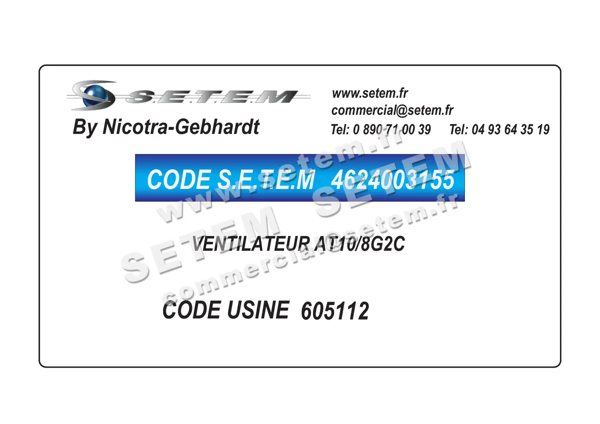 4624003155-VENTILATEUR NICOTRA GEBHARDT AT10/8G2C *605112* 2