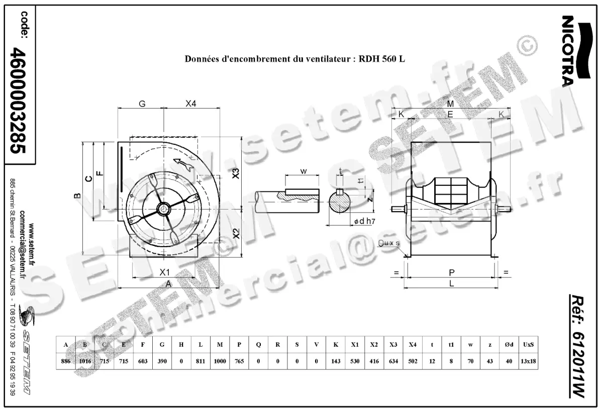 4624003285-VENTILATEUR NICOTRA GEBHARDT RDN560L *612011W* 2