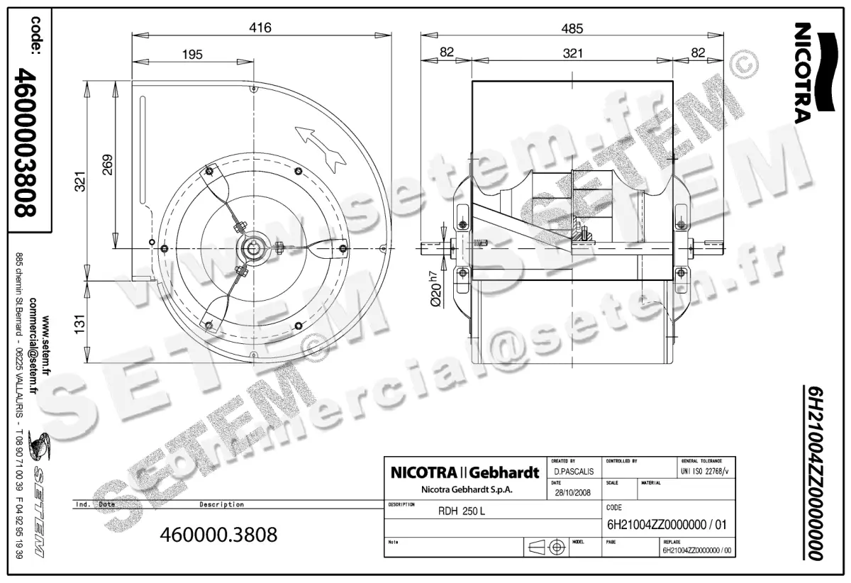 4624003808-VENTILATEUR NICOTRA GEBHARDT RDH250L *6H21004ZZ0000000* 2