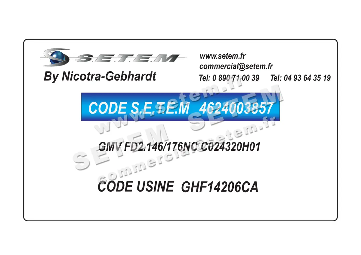 4624003857-GMV NICOTRA GEBHARDT FD2.146/176NC "C024320H01" *GHF14206CA*