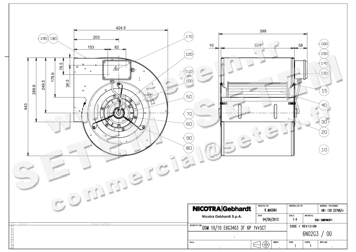 4624004123-VENTILATEUR NICOTRA GEBHARDT DDM10/10 245W 6P 1V T230/400V E6G3403 +BB *6N02G3*