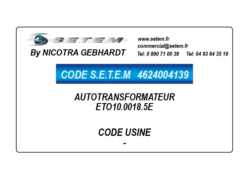 4624004139-AUTOTRANSFORMATEUR ETO10.0018.5E NICOTRA GEBHARDT