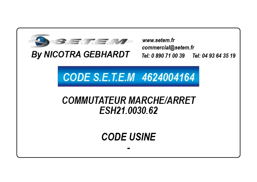 4624004164-COMMUTATEUR MARCHE/ARRET ESH21.0030.62