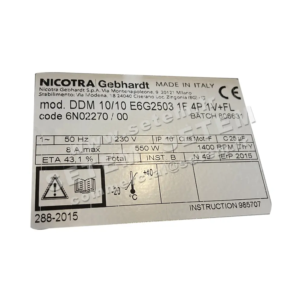 4624004251-VENTILATEUR NICOTRA GEBHARDT DDM10/10 550W 4P M230V 1V E6G2503 +BR *6N02270* 2