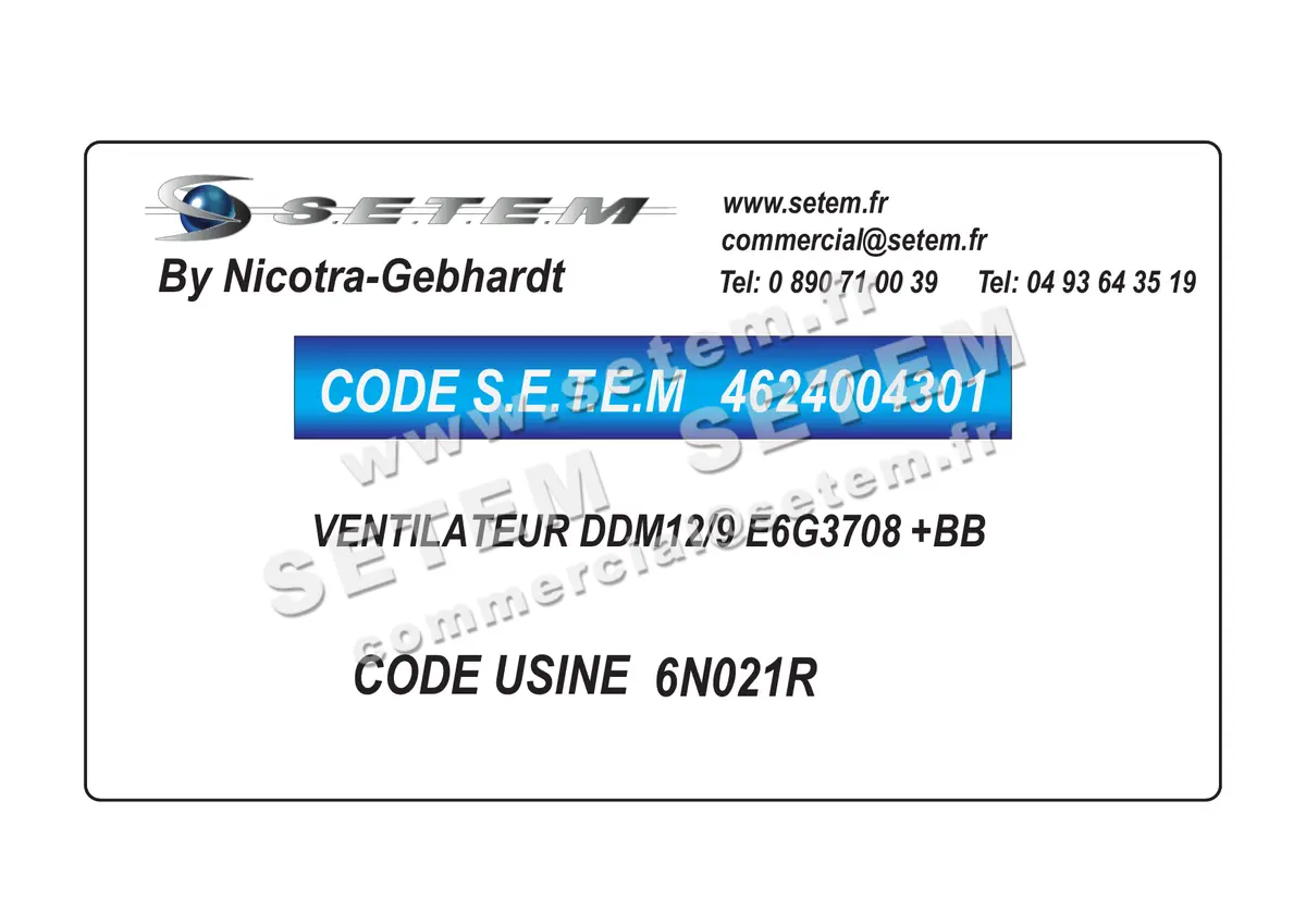 4624004301-VENTILATEUR NICOTRA GEBHARDT DDM12/9 E6G3708 +BB *6N021R*