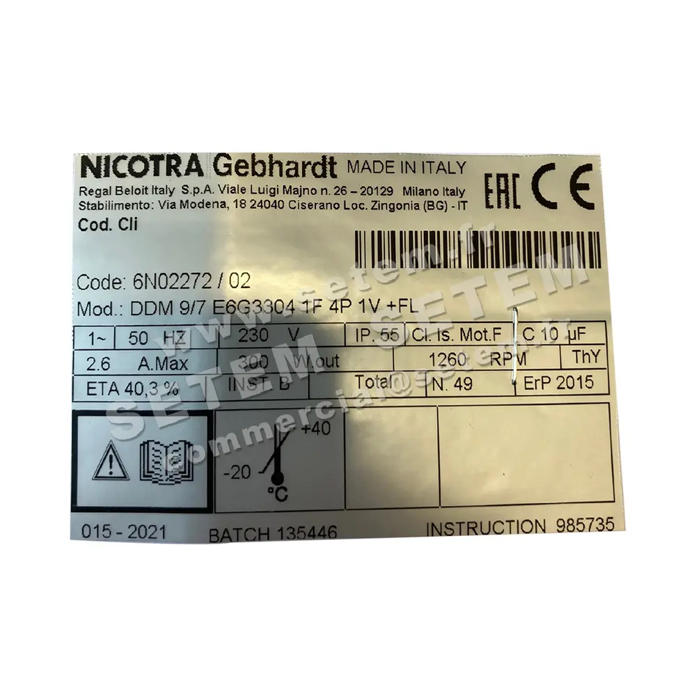 4624004376-VENTILATEUR NICOTRA GEBHARDT DDM9/7 300W 4P M230V 1V E6G3304 +BR *6N02272* 2