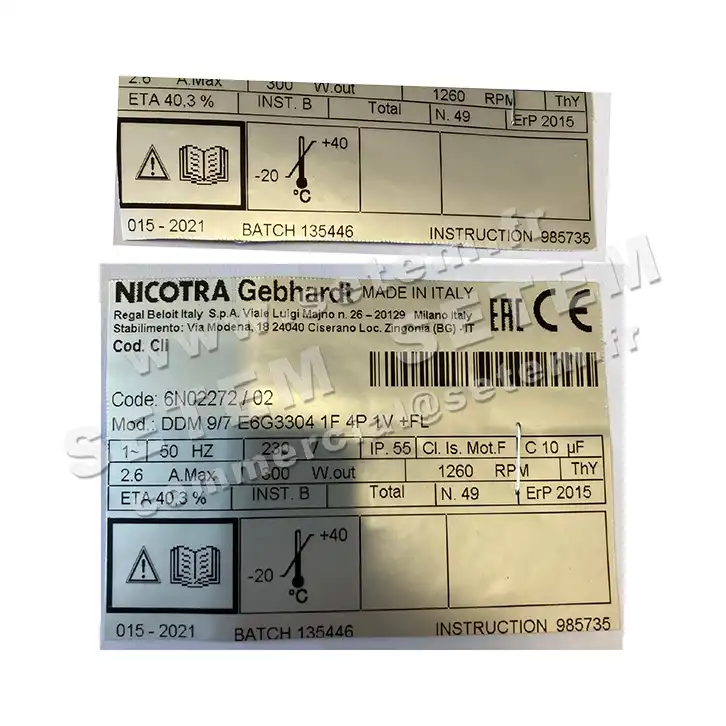 4624004376-VENTILATEUR NICOTRA GEBHARDT DDM9/7 300W 4P M230V 1V E6G3304 +BR *6N02272*