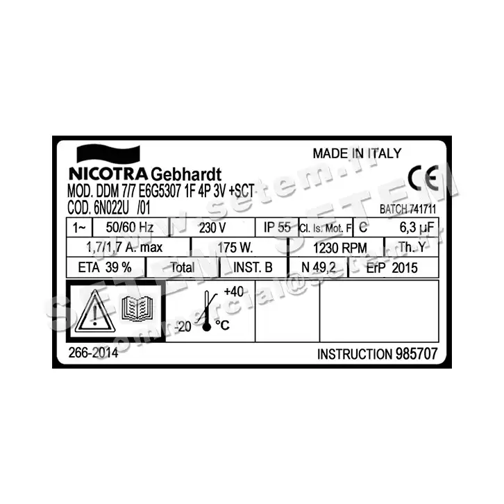 4624004791-VENTILATEUR NICOTRA GEBHARDT DDM7/7 175W 4P M230V 3V E6G5307 +BB *6N022U* 5