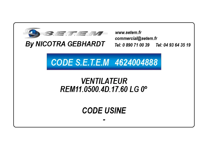 4624004888-VENTILATEUR REM11.0500.4D.17.60 LG 0°