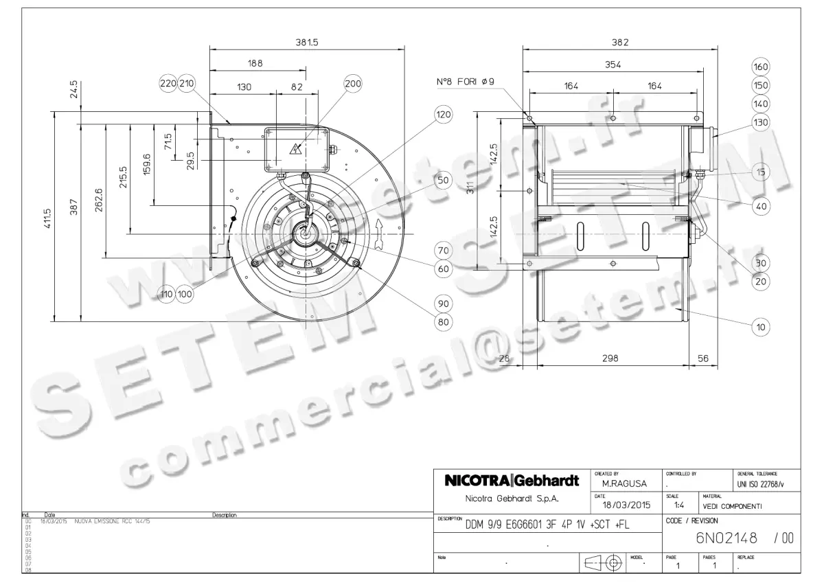 4624004915-VENTILATEUR NICOTRA GEBHARDT DDM9/9 550W 4P T230/400V 1V E6G6601 +BR+BB *6N02148*