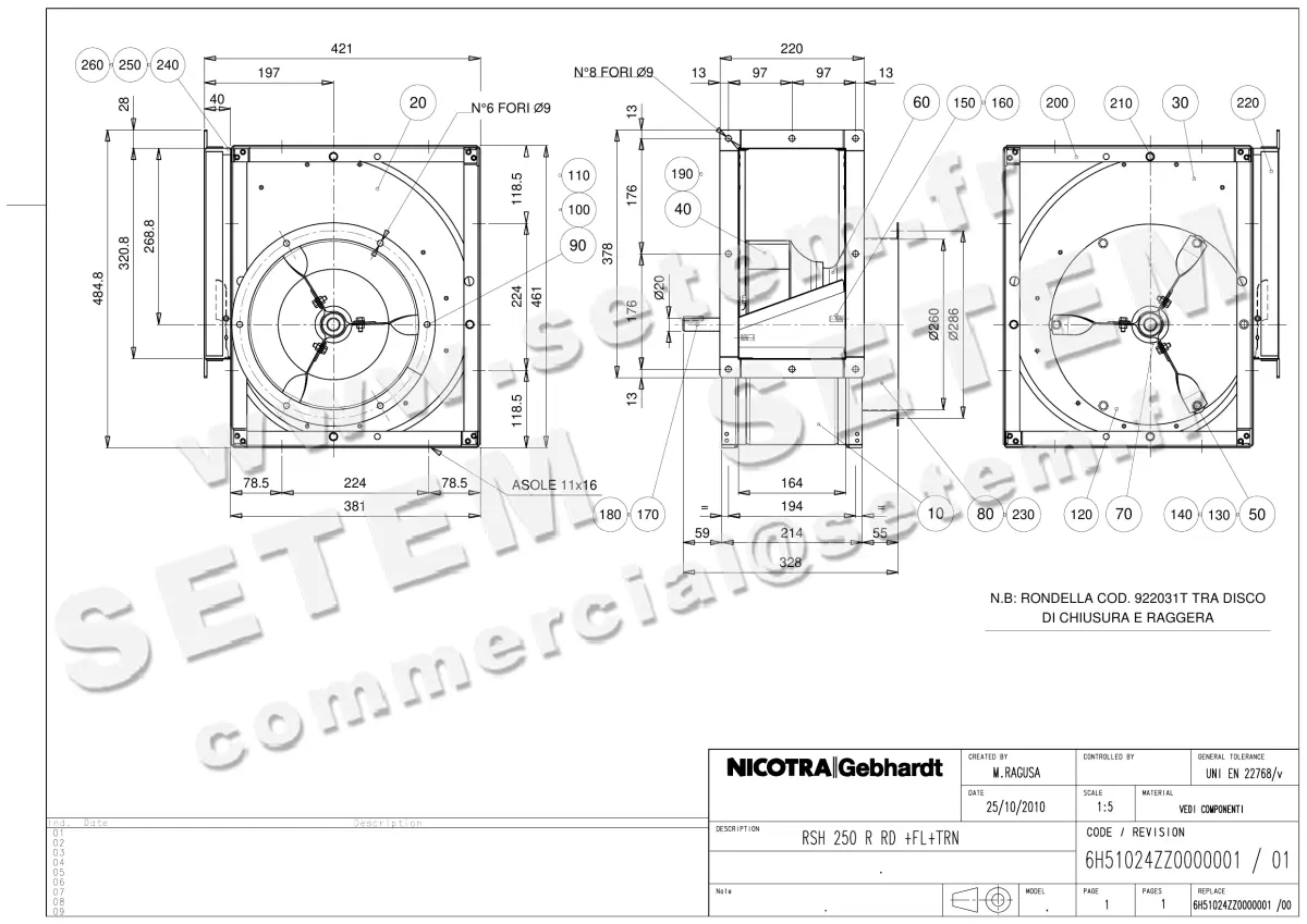 4624005007-VENTILATEUR NICOTRA GEBHARDT RSH250R RD *6H51024ZZ0000000*