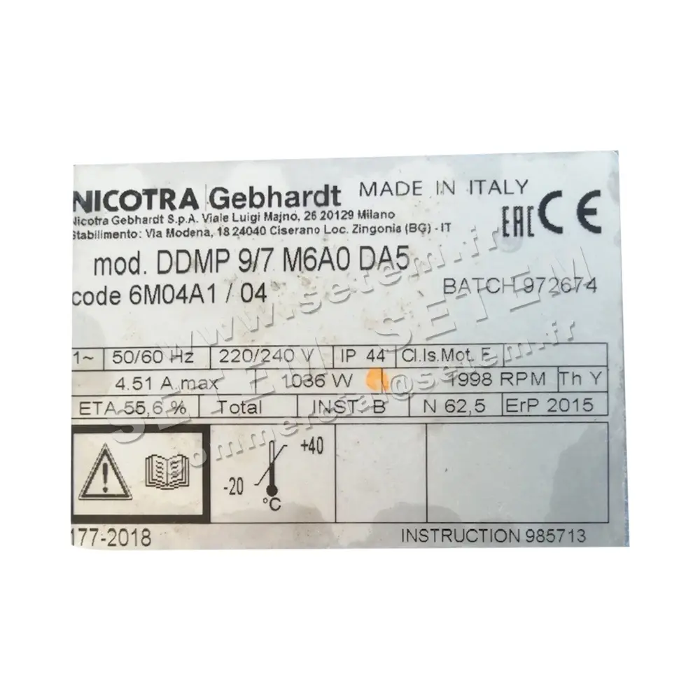 4624005011-VENTILATEUR NICOTRA GEBHARDT DDMP9/7 780W 2P M230V 1416A0 +DRIVER *6M04A1* 4