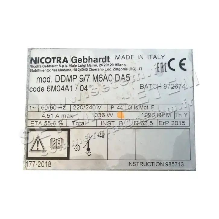 4624005011-VENTILATEUR NICOTRA GEBHARDT DDMP9/7 780W 2P M230V 1416A0 +DRIVER *6M04A1*