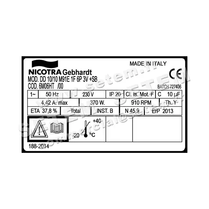 4624005020-VENTILATEUR NICOTRA GEBHARDT DD10/10 370W 6P M230V 3V +PI M91E *6M06HT* 3