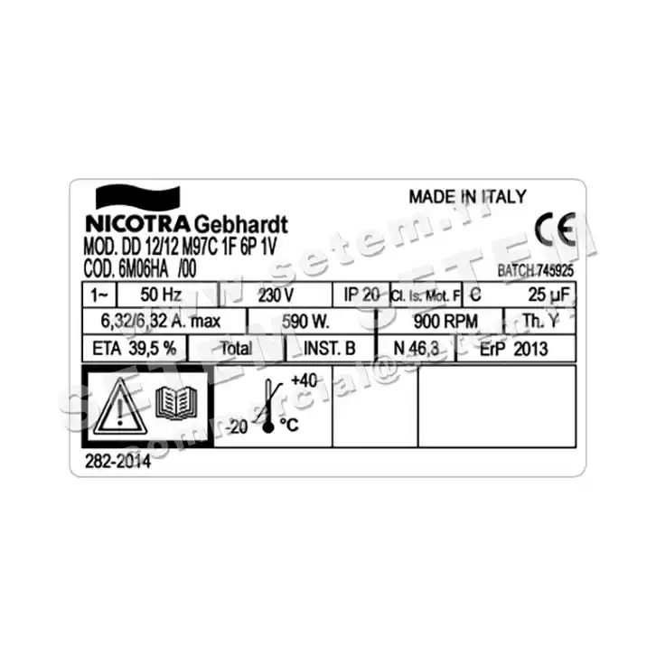 4624005023-VENTILATEUR NICOTRA GEBHARDT DD12/12 590W 6P M230V 1V M97C *6M06HA* 3