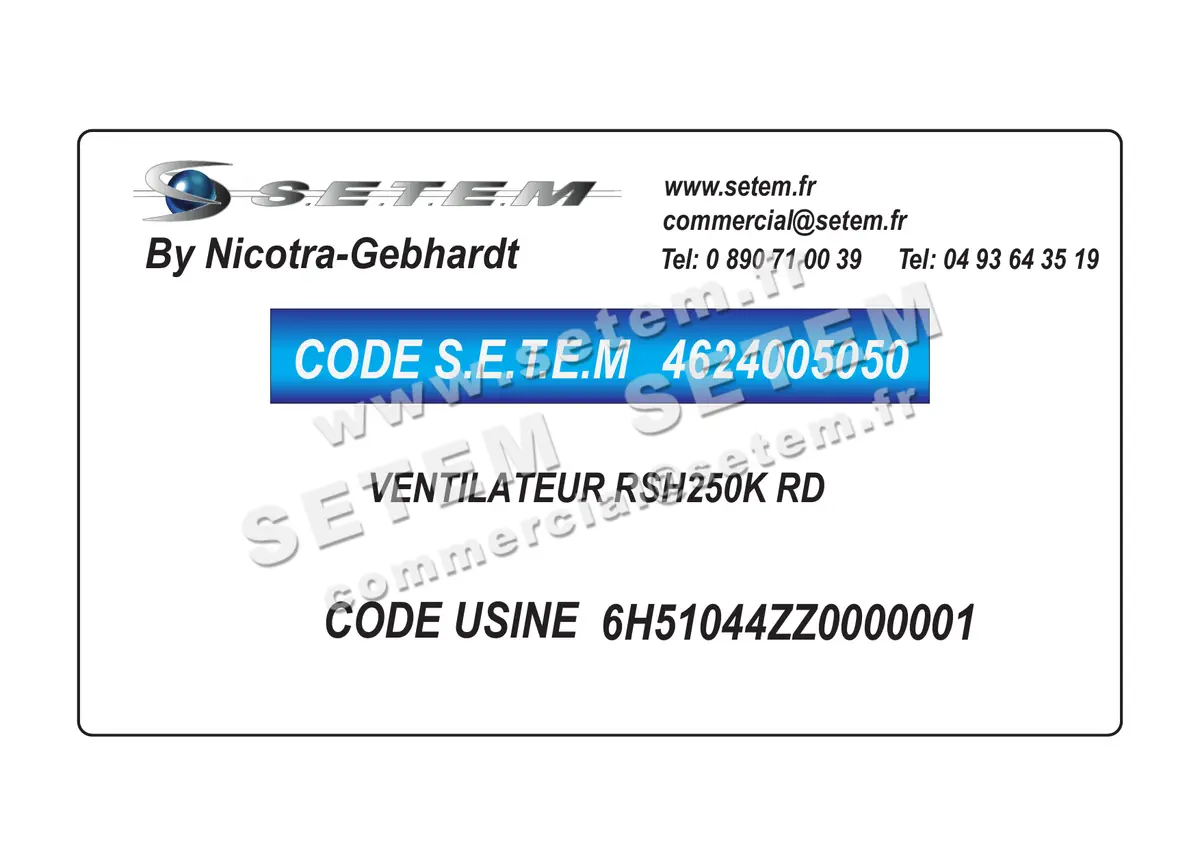 4624005050-VENTILATEUR NICOTRA GEBHARDT RSH250K RD *6H51044ZZ0000001* 2