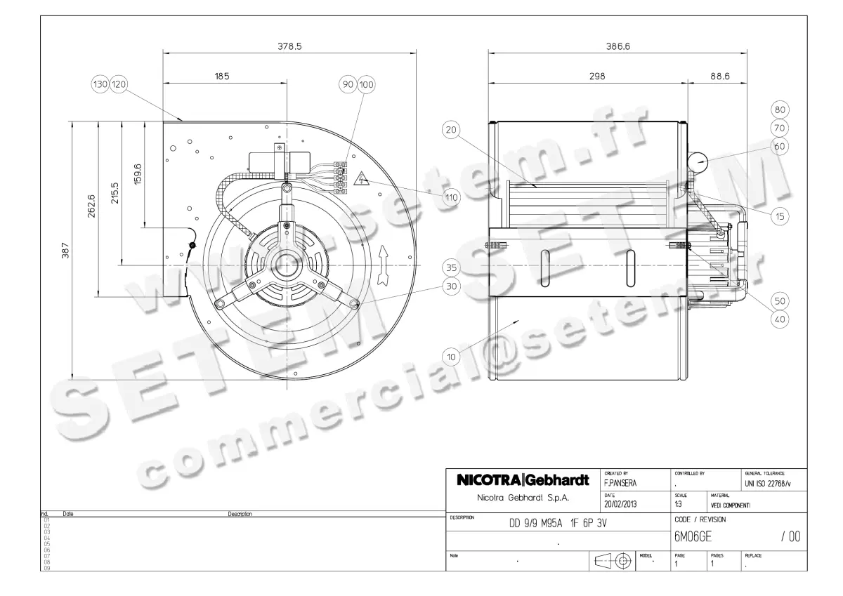 4624005056-VENTILATEUR NICOTRA GEBHARDT DD9/9 1F 6P 3V M95A *6M06GE*