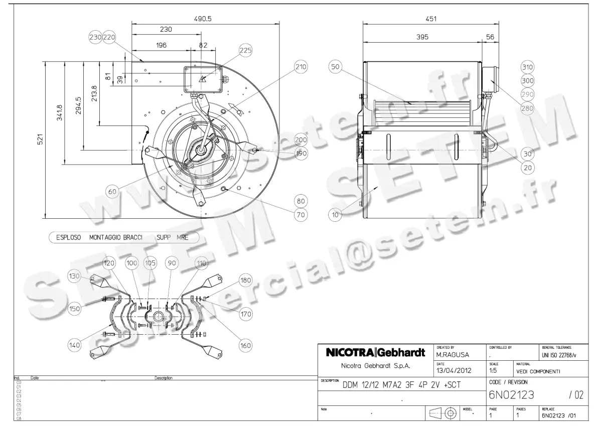 4624005076-VENTILATEUR NICOTRA GEBHARDT DDM12/12 2200W 4P 2V T400V M7A2 +BB *6N02123*
