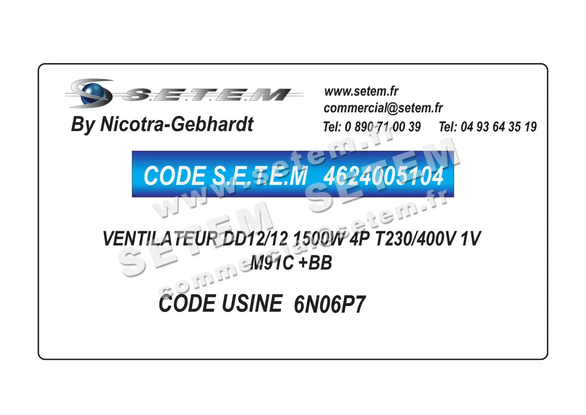 4624005104-VENTILATEUR NICOTRA GEBHARDT DD12/12 1500W 4P T230/400V 1V M91C +BB *6N06P7* 5