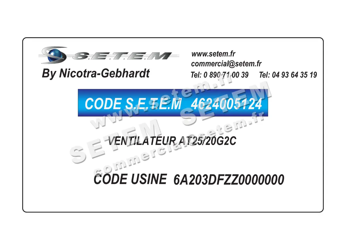 4624005124-VENTILATEUR NICOTRA GEBHARDT AT25/20G2C *6A203DFZZ0000000* 2