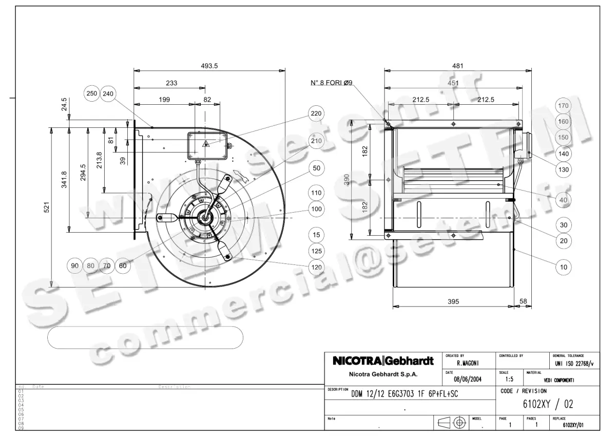 4624005130-VENTILATEUR NICOTRA GEBHARDT DDM12/12 500W 6P M230V 3V E6G3703 +BR+BB *6102XY*