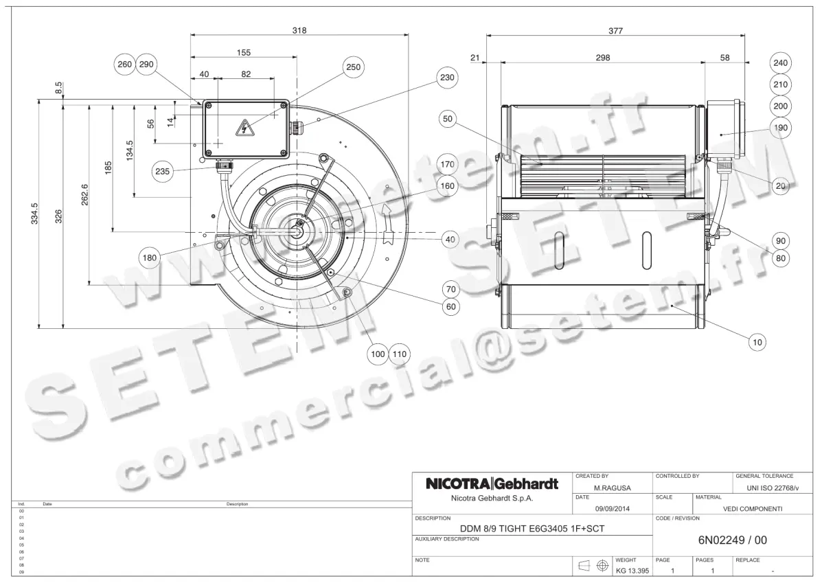 4624005132-VENTILATEUR NICOTRA GEBHARDT DDM8/9TIG 420W 4P M230V 1V E6G3405 +BR+BB *6N02249*