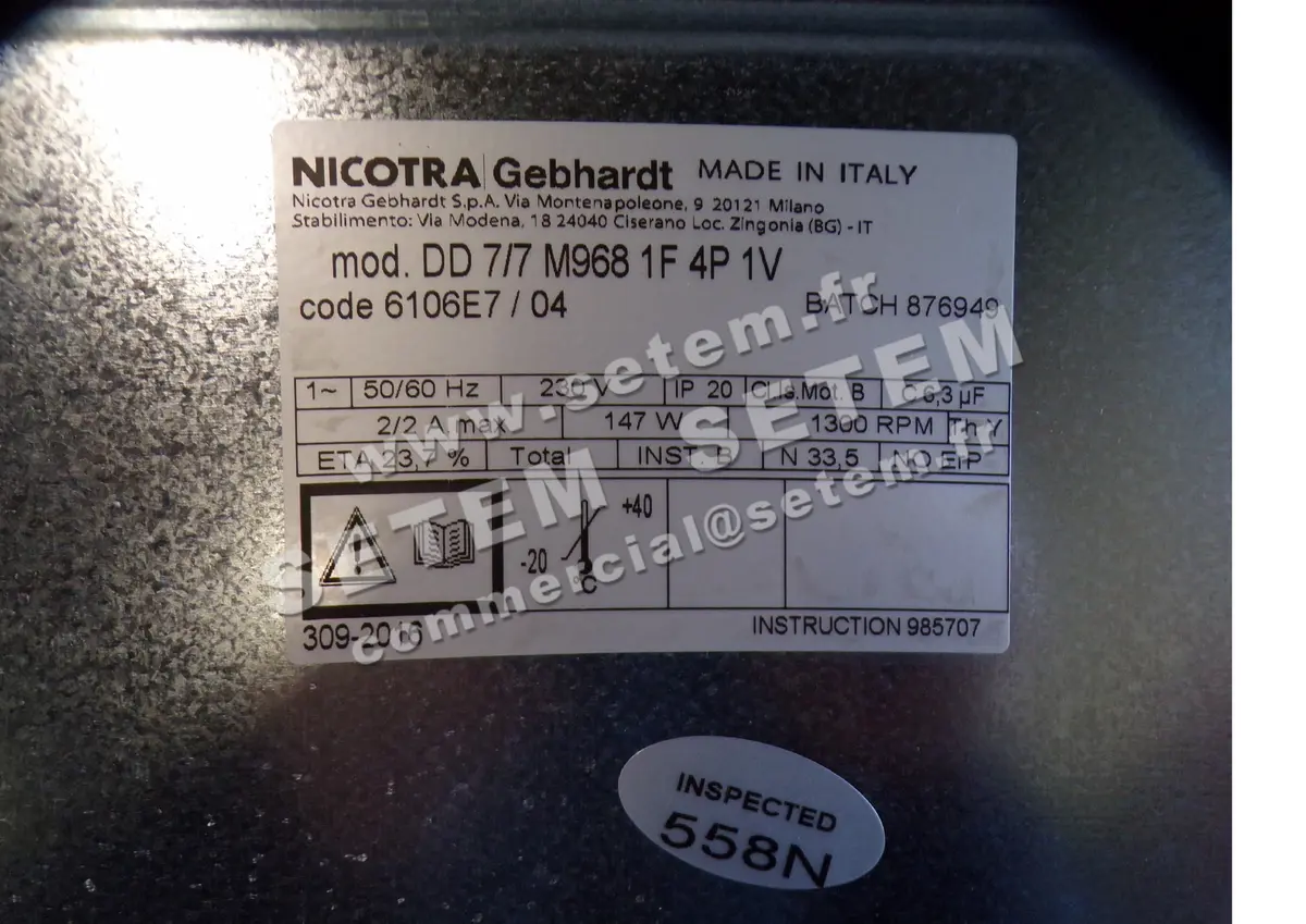 4624005155-VENTILATEUR NICOTRA GEBHARDT DD7/7 147W 4P M230V 1V M968 +PI *61060000000*