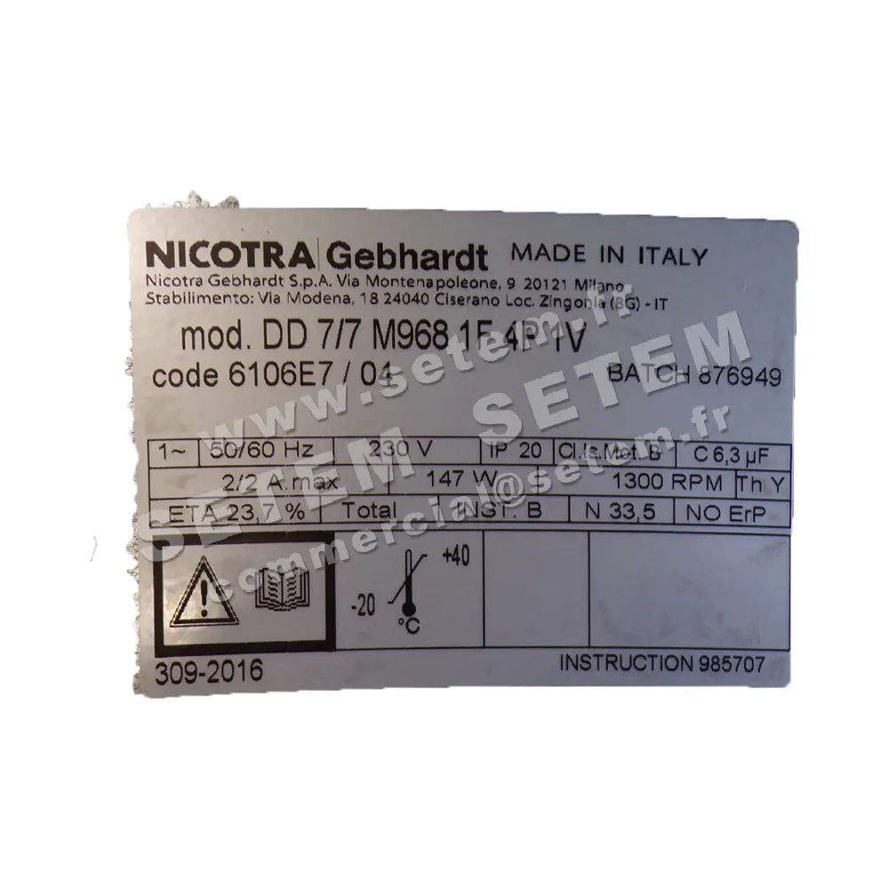 4624005155-VENTILATEUR NICOTRA GEBHARDT DD7/7 147W 4P M230V 1V M968 +PI *61060000000* 3