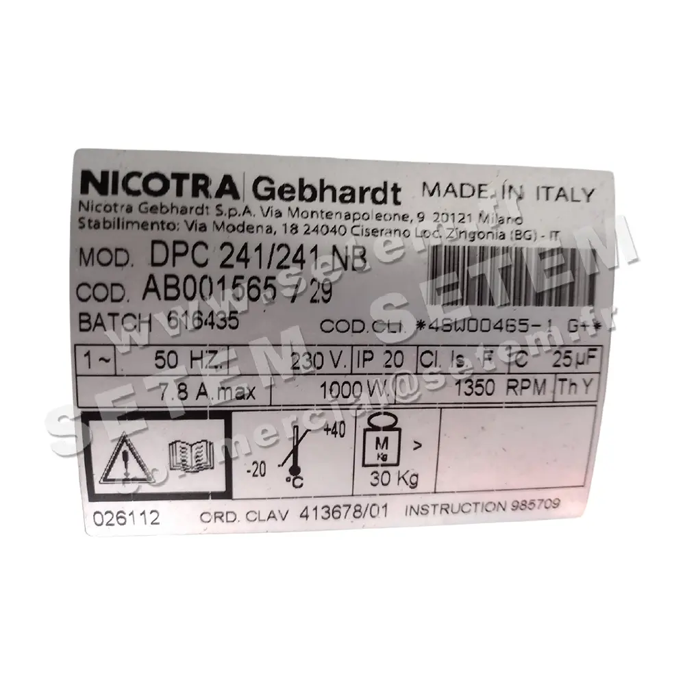 4624005175-GMV NICOTRA GEBHARDT DPC241/241NB PB024100 *AB001565* 3