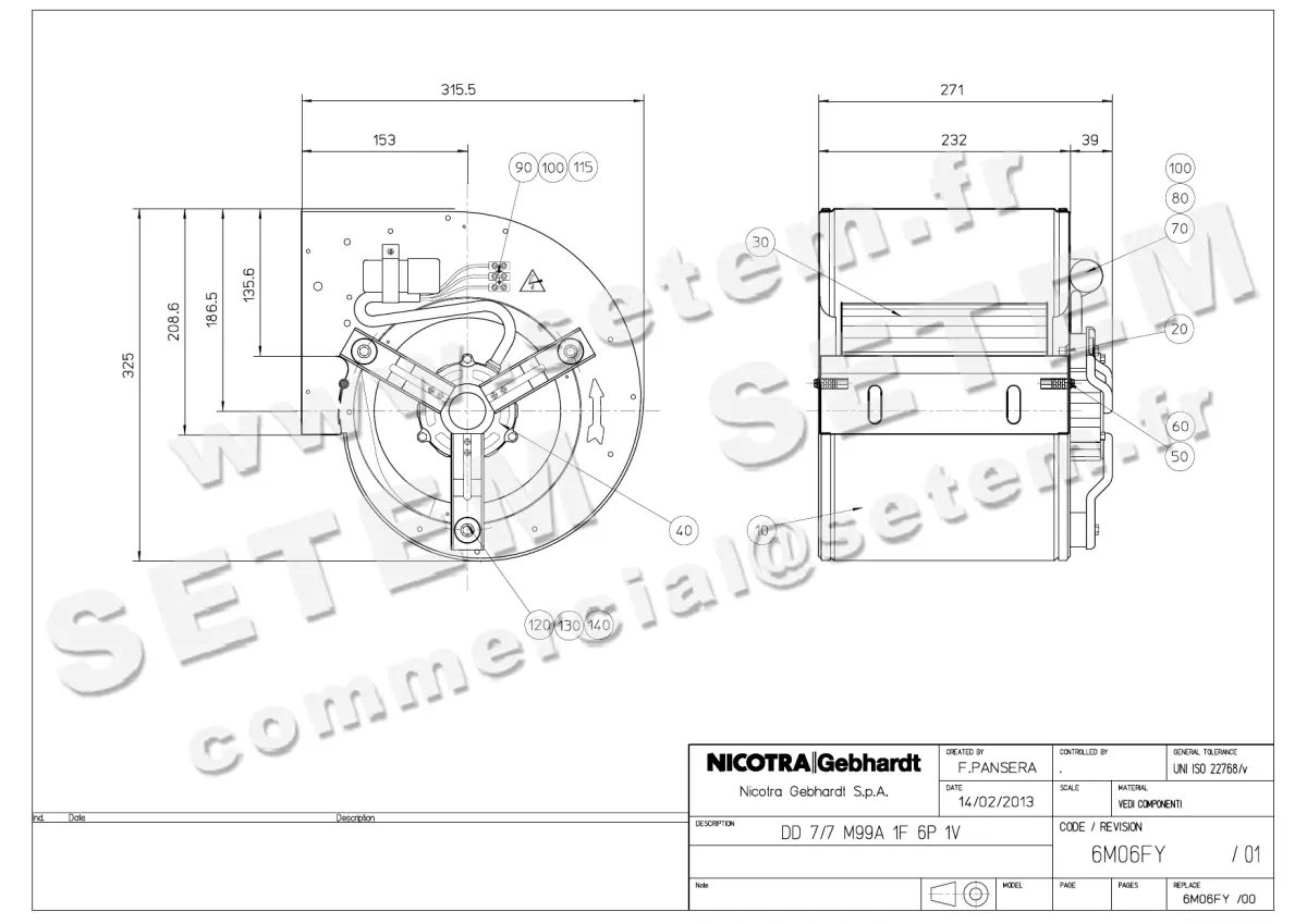 4624005176-VENTILATEUR NICOTRA GEBHARDT DD7/7 50W 6P M230V 1V M99A *6M06FY*