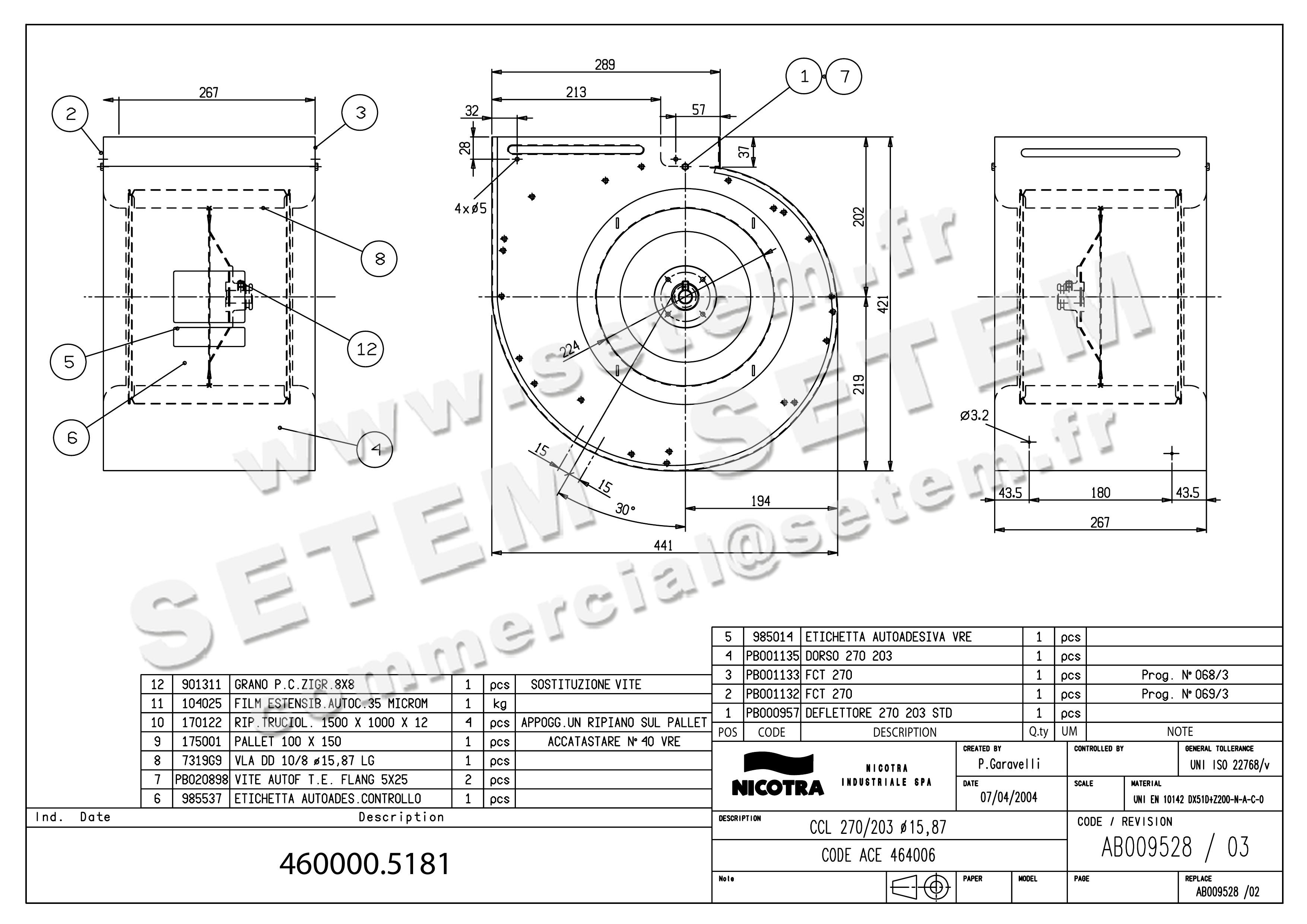 4624005181-ENSEMBLE VOLUTE/TURBINE NICOTRA GEBHARDT CCLFD270-203 20 *AB009528/02*