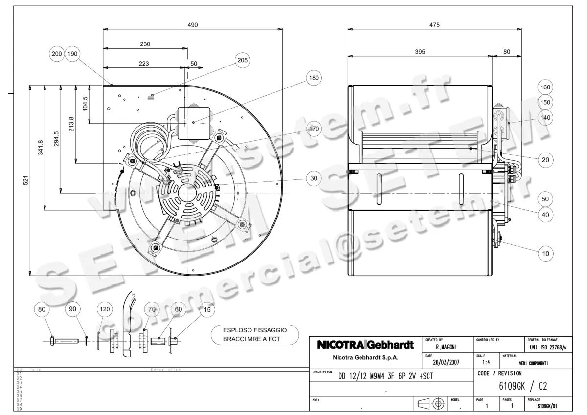 4624005205-VENTILATEUR NICOTRA GEBHARDT DD12/12 T400V 6P 2V M9M4 +BB *6109GK*