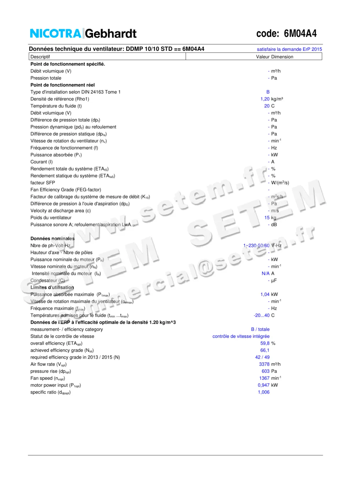 4624005209-VENTILATEUR NICOTRA GEBHARDT DDMP10/10 M6A2 DA5 *6M04A4*