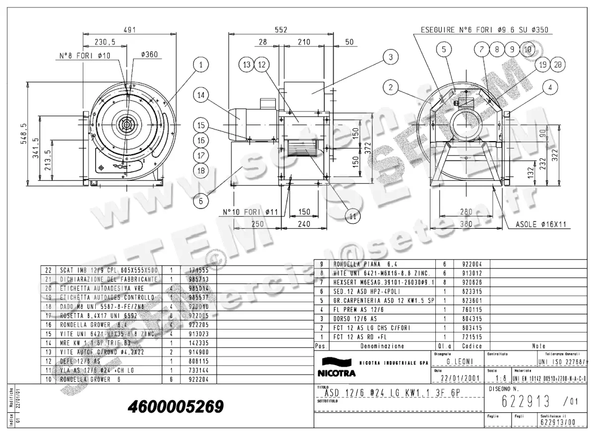4624005269-VENTILATEUR NICOTRA GEBHARDT ASD12/6LG 1.1KW 6P T230/400V 1V 142335 *622913*