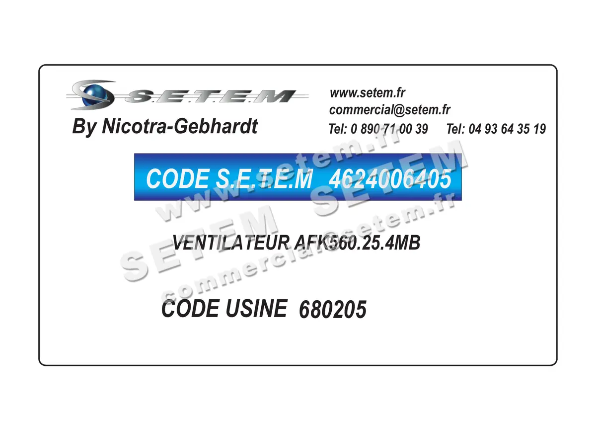 4624006405-VENTILATEUR NICOTRA GEBHARDT AFK560.25.4MB *680205* 2