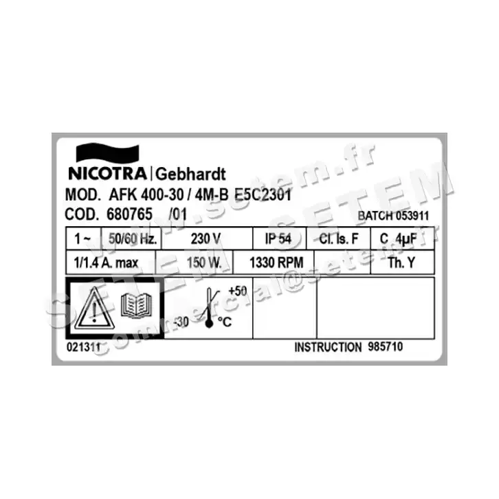 4624006460-VENTILATEUR NICOTRA GEBHARDT AFK400.30.4MB *680765* 3