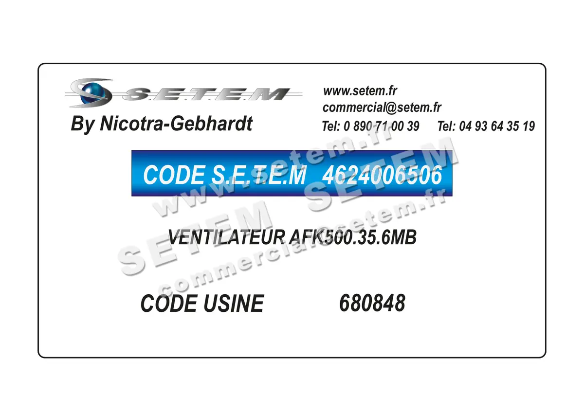 4624006506-VENTILATEUR NICOTRA GEBHARDT AFK500.35.6MB *680848* 2