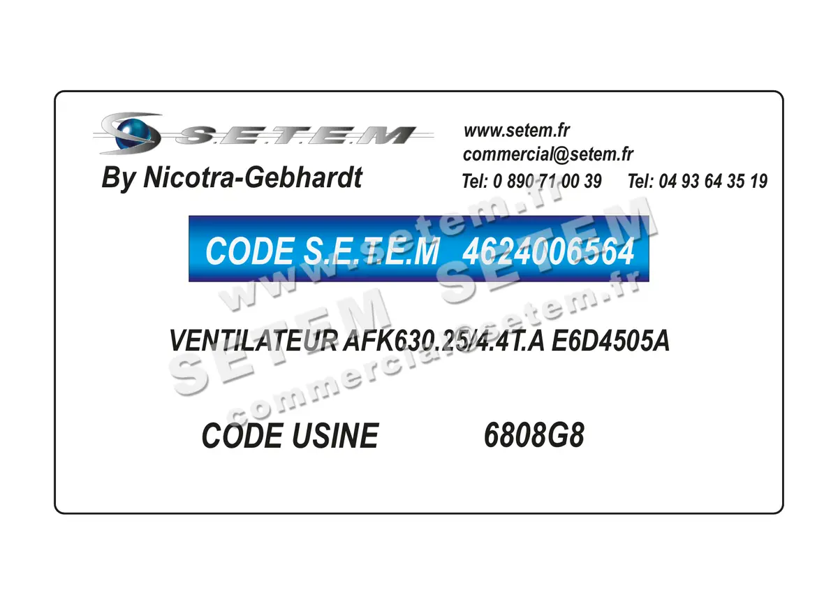 4624006564-VENTILATEUR NICOTRA GEBHARDT AFK630.25/4.4T.A E6D4505A *6808G8* 4