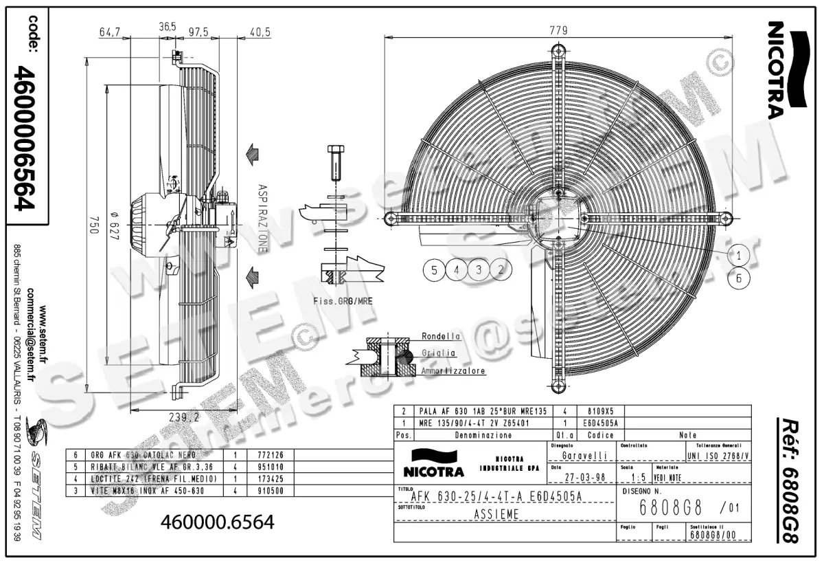 4624006564-VENTILATEUR NICOTRA GEBHARDT AFK630.25/4.4T.A E6D4505A *6808G8* 2