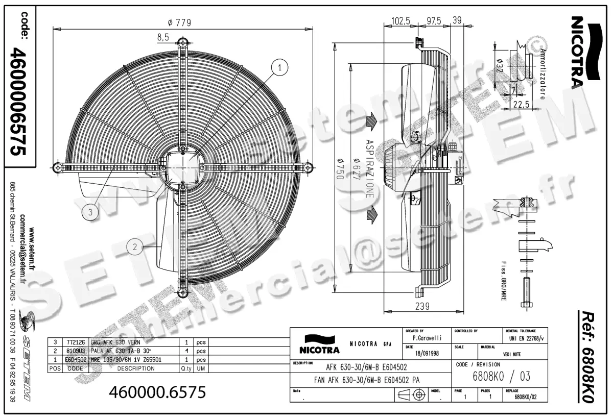 4624006575-VENTILATEUR NICOTRA GEBHARDT AFK630.30.6MB E6D4502 *6808K0* 2