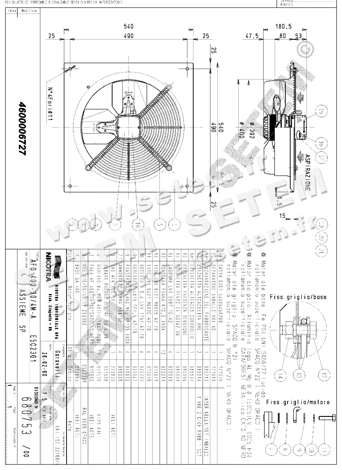 4624006727-VENTILATEUR NICOTRA GEBHARDT AFQ400.30/4M.A E5C2301 *680753*