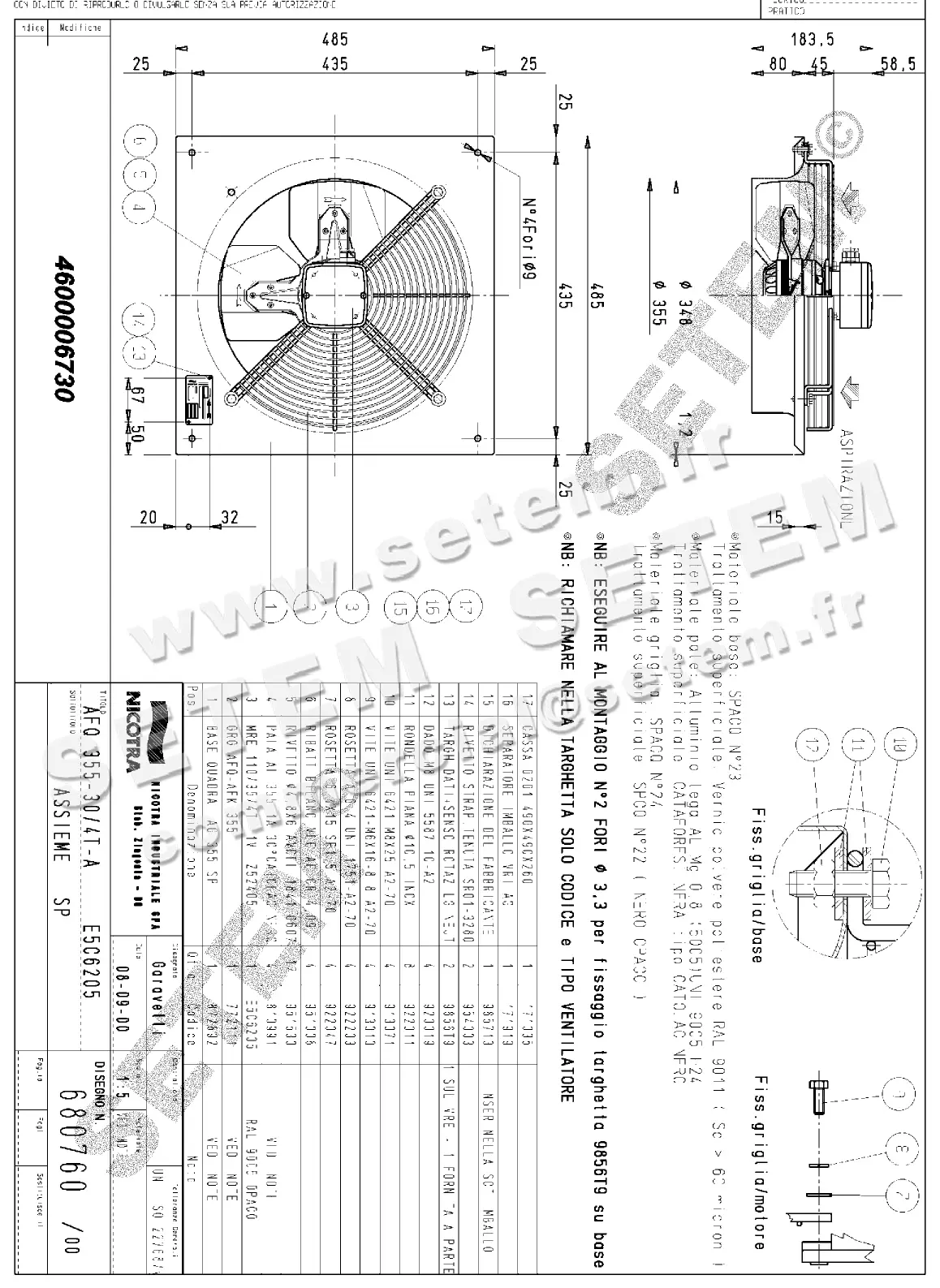 4624006730-VENTILATEUR NICOTRA GEBHARDT AFQ355.30/4T.A E5C6205 *680760*